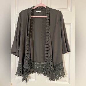 Maurices Olive Green Lace Detail Cardigan Xsmall